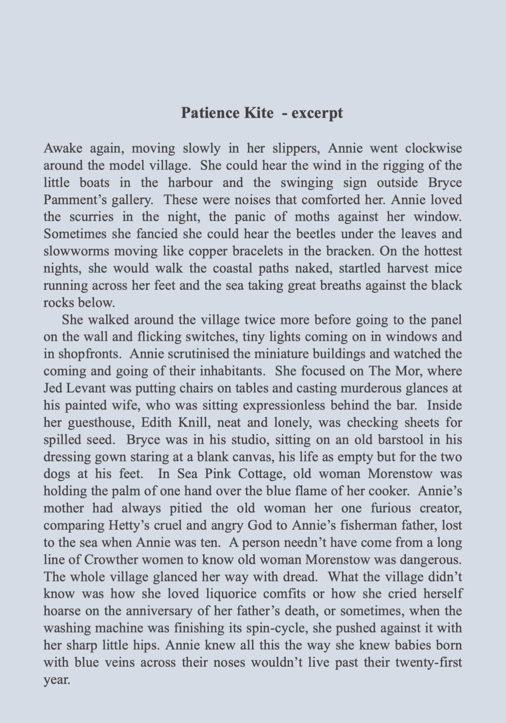 Throwback Friday #51 Patience Kite / Excerpt&nbsp;(2019)